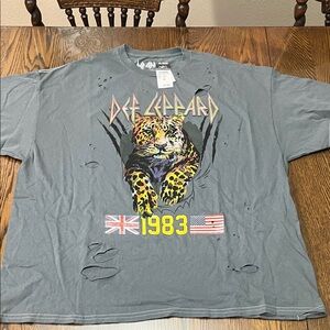 Rue21 Charcoal Graphic Band Tee with Flame Accent